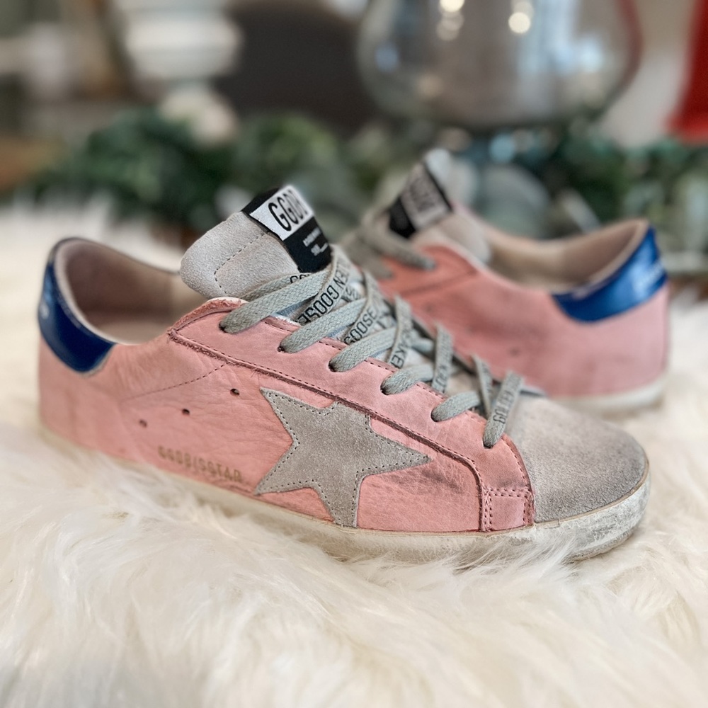 Golden Goose SuperStar Pink Nabuk/Ice Star Size 36